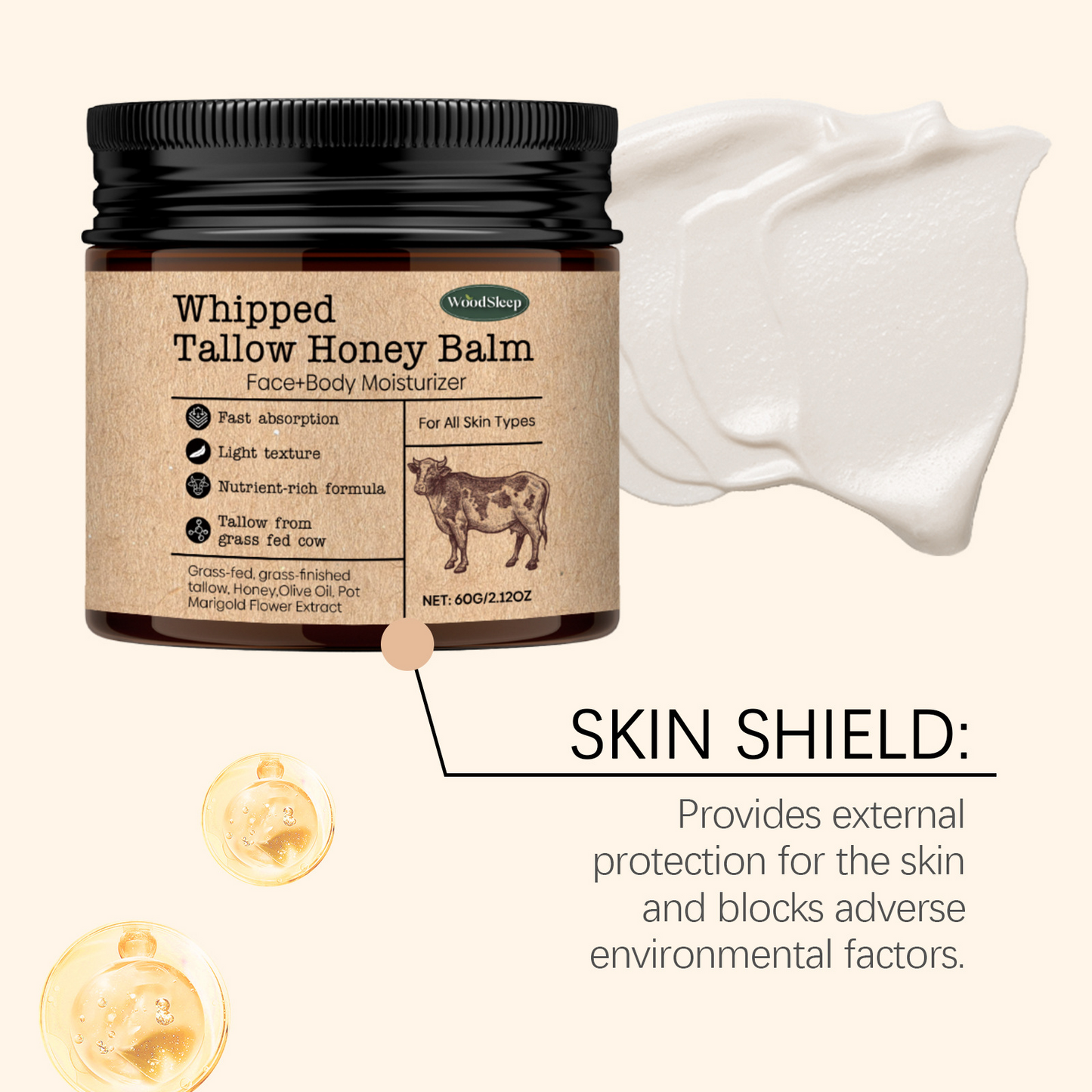 Whipped Honey Tallow Balm
